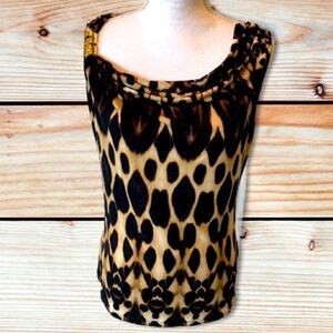 🎄Episode Leopard Print Cowl Neck Tank